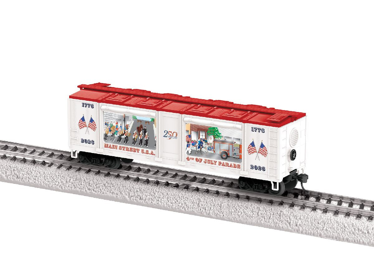 Lionel HO 2654250 Aquarium Car - Ready to Run -- Main Street Parade 4th Of July (white, red)