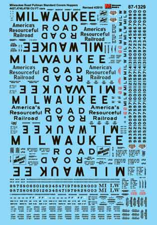 Microscale Decals: HO Milwaukee Road - MILW -- Covered Hoppers; Pullman-Standard/Evans Repaints 1960-80