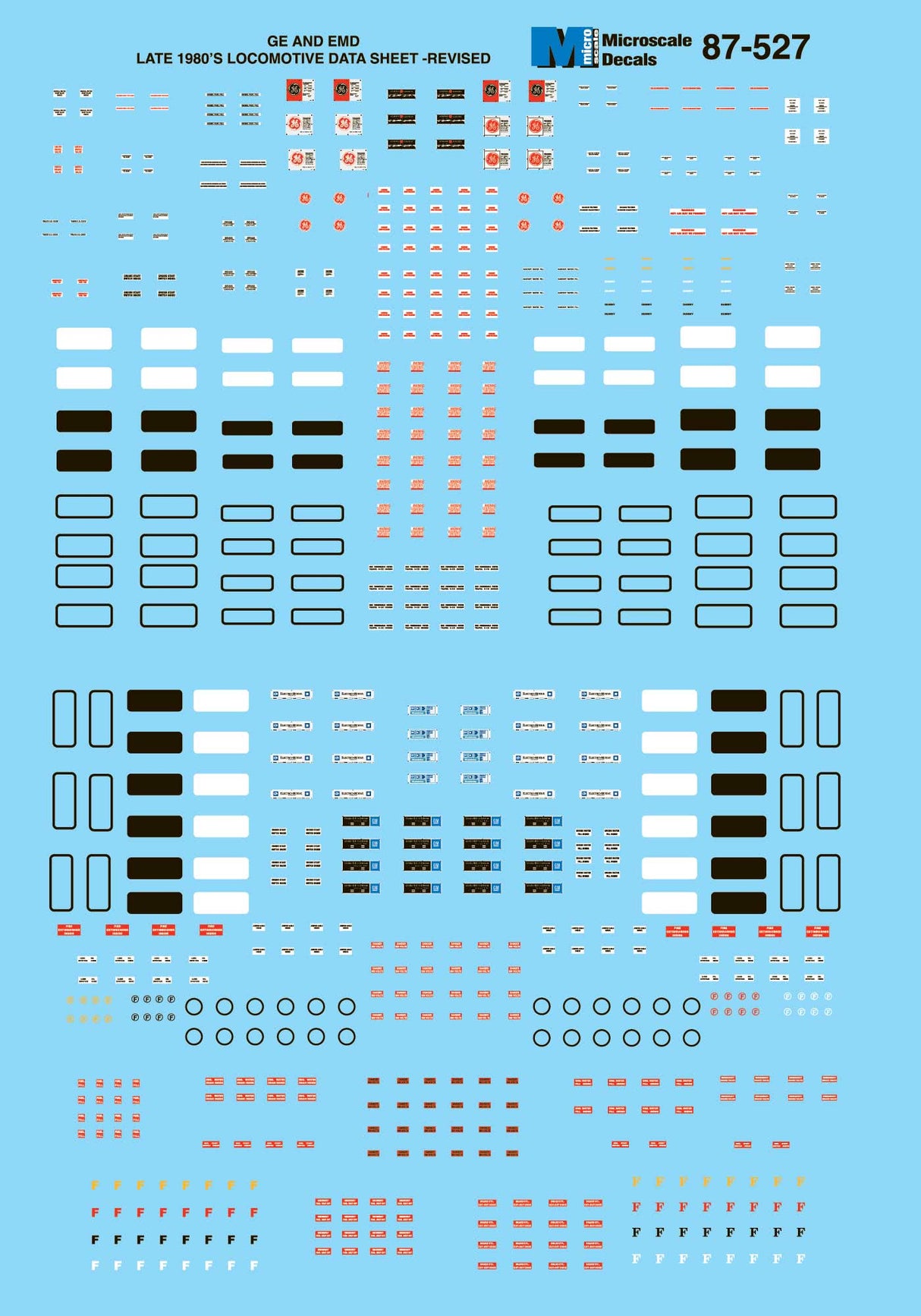Microscale HO Diesel Loco Data Sheets -- GE & EMD Data & Builders Plates (Late 1980s)