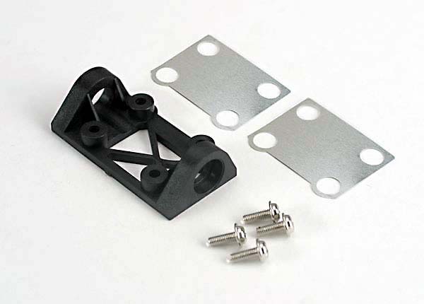 Traxxas 4827 Bearing block , Front (supports Front shaft) / belt tension adjustment shims (Front / middle) / Screws - TRA4827