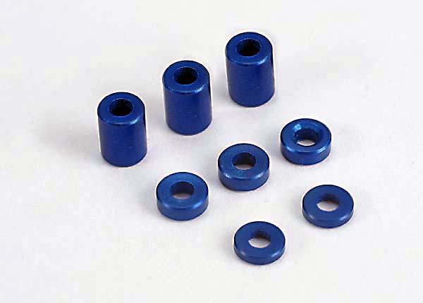 Traxxas 4829 - Blue-anodized , aluminum spacers (3x6x8mm) (3) / (3x6x1.5mm) (2) / 3x6x2.5mm) (4) - TRA4829