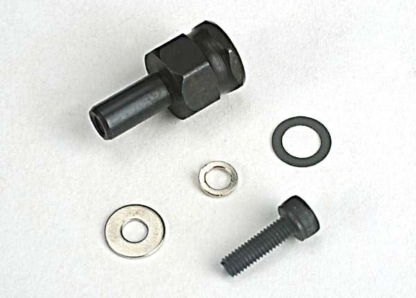 Traxxas 4844 Adapter nut , clutch / 3x10mm cap screw / washer / split washer (not for use with IPS crankshafts) - TRA4844