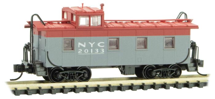 Micro-Trains 36' Riveted-Steel Cupola Caboose - Ready to Run -- New York Central 20133 (Pacemaker, gray, red) - 489-10000440