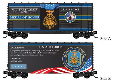 Micro-Trains 40' HyCube Boxcar - Ready to Run -- Air Force Military Valor Award Car - 489-10100761