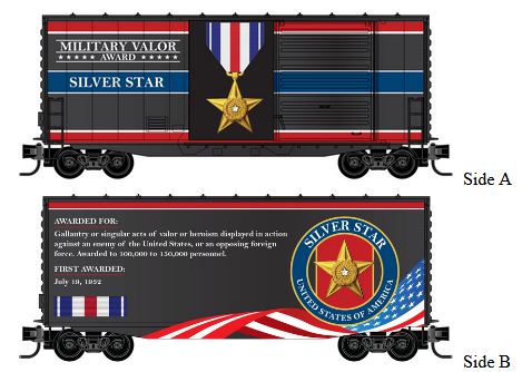 Micro-Trains 40' HyCube Boxcar - Ready to Run -- Silver Star Military Valor Award Car - 489-10100765