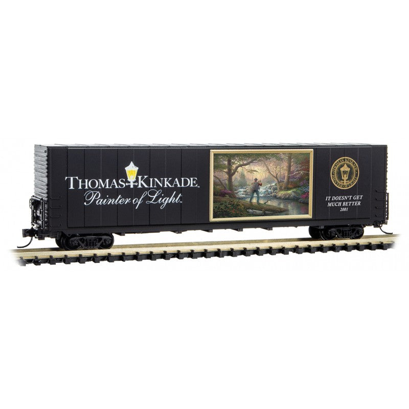 Micro-Trains 60' Excess-Height Double-Door Boxcar Lighted - Ready to Run -- It Doesnt Get Much Better - Thomas Kinkade Studios Series - 489-10200806