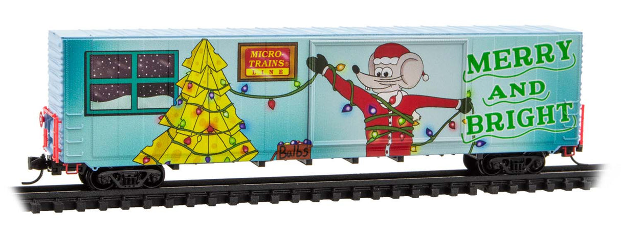 Micro-Trains 102 00 855 N 60' Excess-Height Double-Plug-Door Boxcar - Ready-to-Run -- 2025 Micro-Mouse Christmas Car