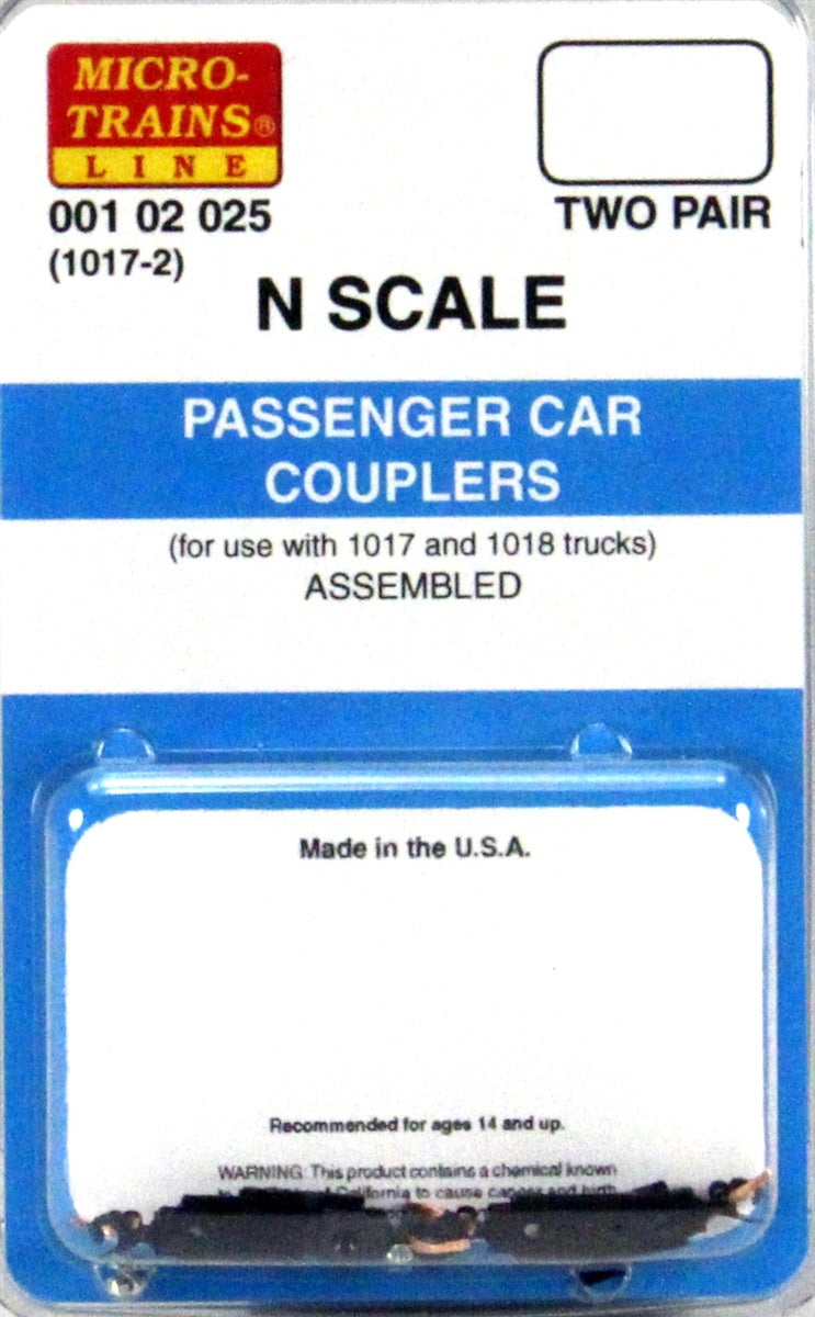 Micro-Trains N 1017-2 Coupler - Assembled -- Black 2 Pair - 489-102025