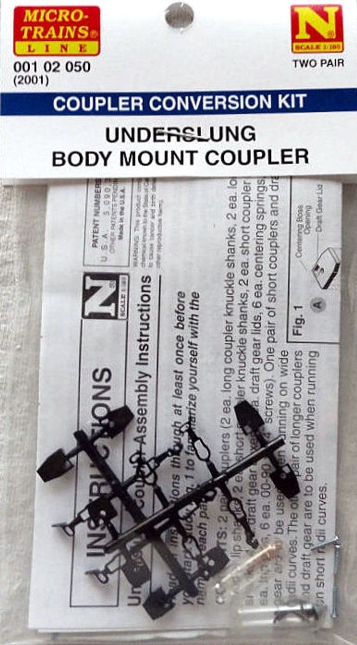 Micro-Trains 001 02 050 N Coupler Conversion -- Kato C44-9W & Japanese Prototypes 2 Pairs
