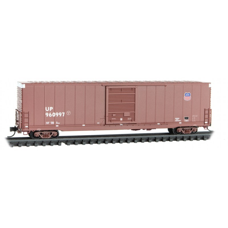 Micro-Trains 60' Excess Height Single-Door Boxcar with Riveted Sides - Ready to Run -- Union Pacific #960997 (Boxcar Red, snall Shield Logo) - 489-10400031