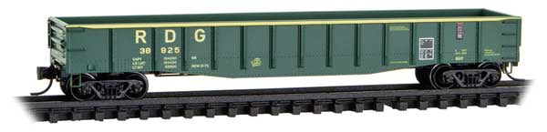 Micro-Trains N 50' 15-Panel Fixed-End Gondola - Ready to Run -- Reading #38925 (green, yellow)