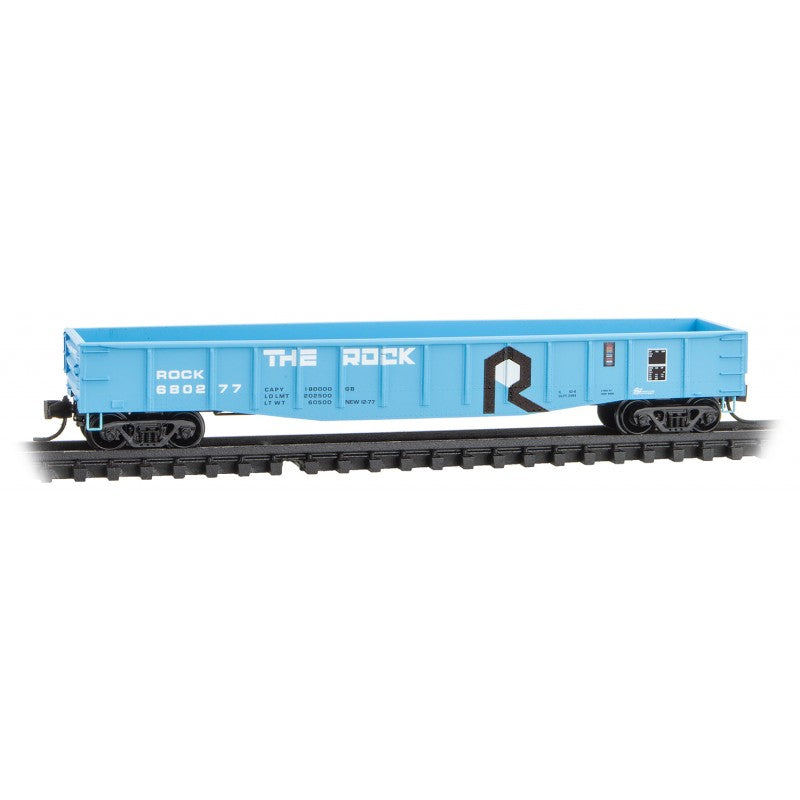 Micro-Trains 50' 15-Panel Fixed-End Gondola - Ready to Run -- Rock Island #680277 (blue, black, white) - 489-10500420