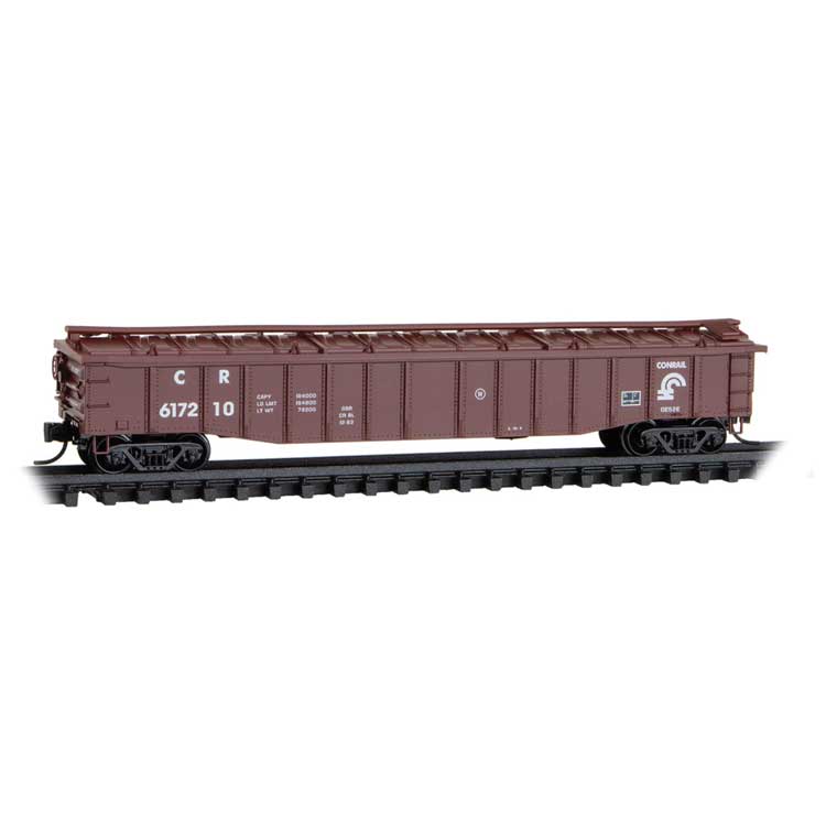 50' Steel 14-Panel Covered Gondola w/Fixed Ends - Ready to Run -- Conrail #617210 (Boxcar Red)
