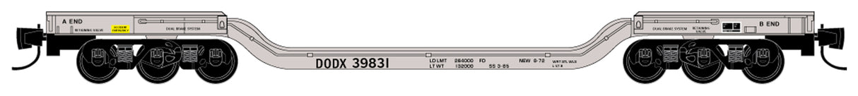 Heavyweight 6-Axle Depressed-Center Flatcar - Ready to Run -- TTX QTTX #130532 (grey, black)