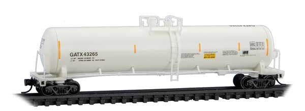 56' General-Service Tank Car - Ready to Run -- General American Transportation GATX #43265 (white, yellow conspicuity marks