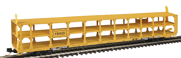 Micro-Trains 89' Tri-Level Auto Rack -- Frisco/TTX #913609 (yellow, black Logo and Lettering) - 489-11200160