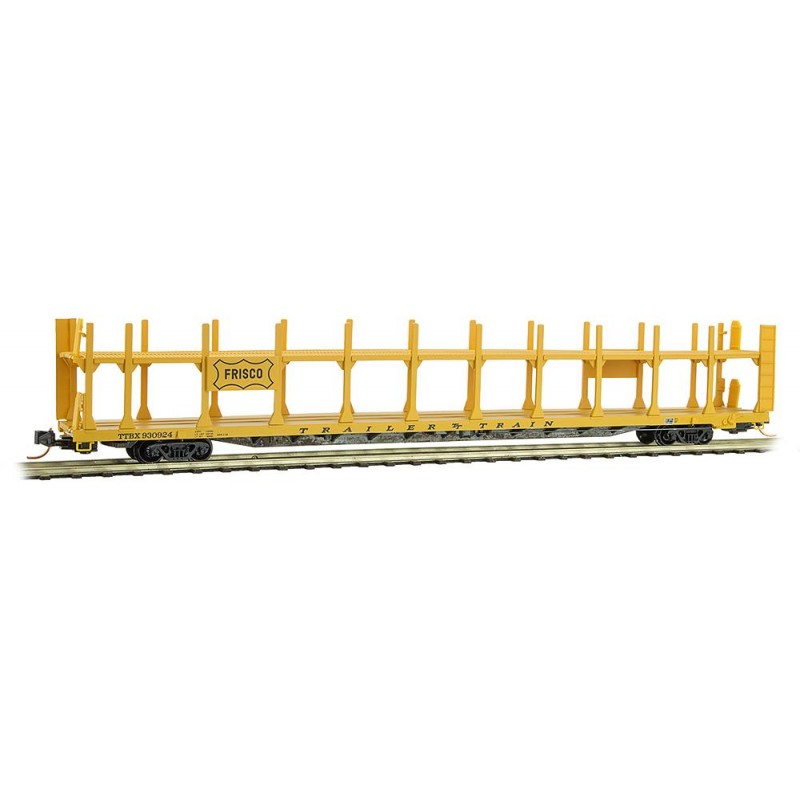 Micro-Trains 89' Bi-Level Open Auto Rack - Ready to Run -- St. Louis-San Francisco #TBBX #930924 (yellow, black) - 489-11200540