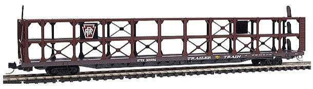 Micro-Trains 89' Tri-Level Open Auto Rack w/New Crossbracing -- Pennsylvania Railroad #KTTX 901496 (Freight Car Red w/white lettering) - 489-1120301