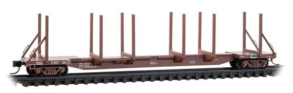 Micro-Trains 115 00 130 N Ortner 65' 100-Ton Log Car - Ready to Run -- Southern Railway #118001 (Boxcar Red)
