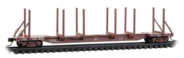 Micro-Trains 115 00 131 N Ortner 65' 100-Ton Log Car - Ready to Run -- Southern Railway #118003 (Boxcar Red)
