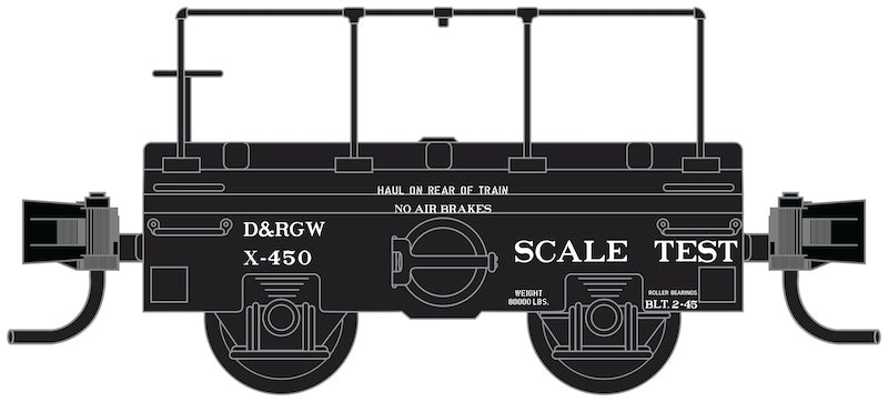 Micro-Trains Scale Test Car - Ready to Run -- Denver & Rio Grande Western X-450 (black) - 489-12100170