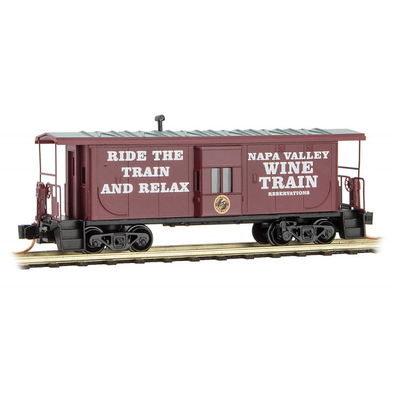 Micro-Trains Steel Bay Window Caboose - Ready to Run -- Napa Valley Wine Train (Boxcar Red, white, Billboard Lettering) - 489-13000230