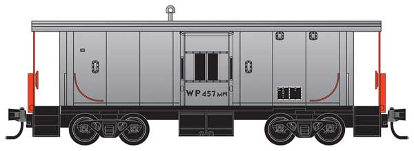 Steel Bay Window Caboose - Ready to Run -- Western Pacific #457MW (gray)