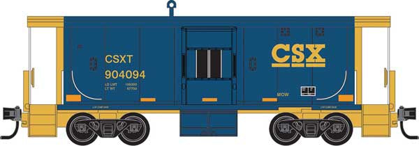 Micro-Trains 130 00 330 N Steel Bay Window Caboose - Ready to Run -- CSX #904094 (YN3, blue, yellow)