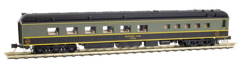 Micro-Trains Heavyweight Diner - Ready to Run -- Canadian National #1241 (green, yellow, black) - 489-14600150