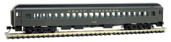 Micro-Trains 78' Heavyweight Single-Window Coach - Ready to Run -- Great Northern 969 (Pullman Green, black) - 489-16000020