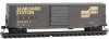 Micro-Trains 50' Boxcar with 10' Door, No Roofwalk, Short Ladders - Ready to Run -- Seaboard System CSXT #120067 (Weathered, black, yellow, CSX Family #8) - 489-18044330