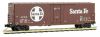 Micro-Trains 50' Boxcar w/8' Plug Door, No Roofwalk, Short Ladders - Ready to Run -- Santa Fe #55147 (Boxcar Red, white, Large Logo, Cooper Lettering) - 489-18100010