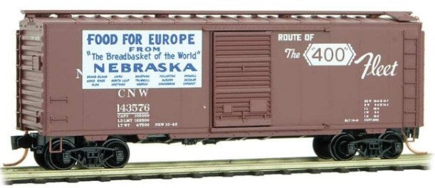 Micro-Trains 40' Single-Door Boxcar - Ready to Run -- Chicago & North Western 143576 (Boxcar Red, 400 Logo, Friendship Train 10) - 489-2000037