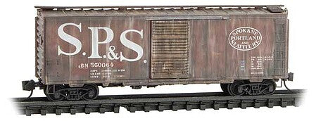 Micro-Trains 40' Single-Door Boxcar - Ready to Run -- Spokane, Portland & Seattle BN #950064 (Weathered, Boxcar Red, Billboard SP& - 489-2044850