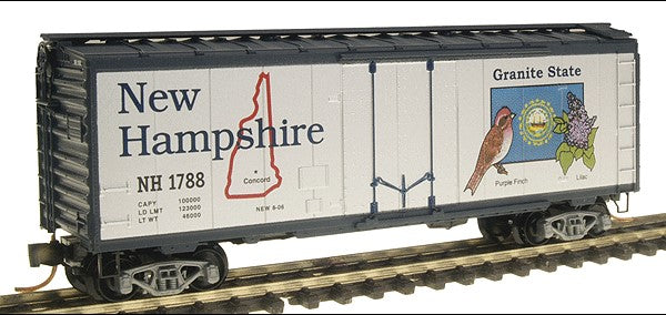Micro-Trains 50 State Car Series 40' Plug-Door Boxcar (Aluminum, dark blue) -- New Hampshire #1788 - #40 in Series - 489-2100404