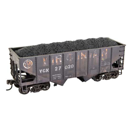 Micro-Trains HO USRA 55-Ton 2-Bay Open Hopper - Kit -- Virginian #27020 (weathered, black)