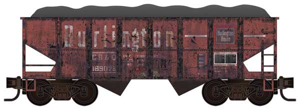 USRA 55-Ton 2-Bay Open Hopper - Kit -- Chicago, Burlington & Quincy #189073 (Weathered, red, white)