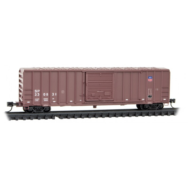 Micro-Trains 50' Rib-Side Single-Door Boxcar No Roofwalk - Ready to Run -- Union Pacific SP #230821 (Boxcar Red, Small UP Shield) - 489-2500306