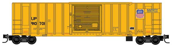 Micro-Trains N 50' Rib-Side Track Inspection Car, No Roofwalk - Ready to Run -- Union Pacific #910701 (Armour Yellow w/Modeler-Added Solar Panels)