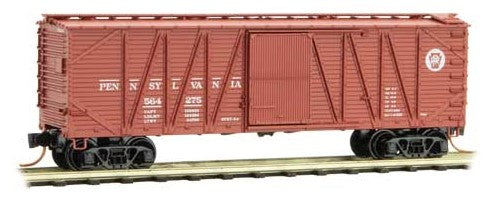 Micro-Trains 40' Outside-Braced Single-Door Boxcar - Ready to Run -- Pennsylvania Railroad 564275 (Tuscan, Circle Keystone Logo) - 489-2800131