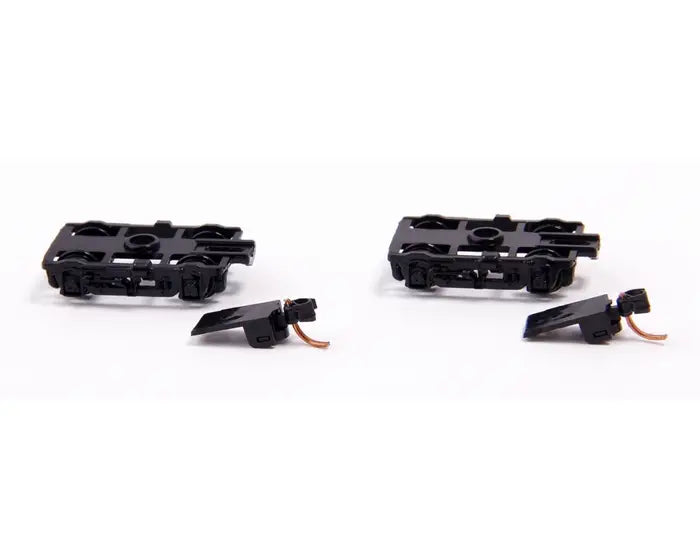 Micro-Trains N Scale Four-Wheel Passenger Car Trucks -- With Adjustable Length Couplers 1 Pair