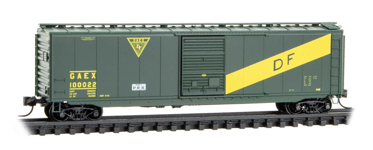 Micro-Trains N 50' Single-Door Boxcar - Ready to Run -- General American-Evans Corporation #100022 (green, yellow)