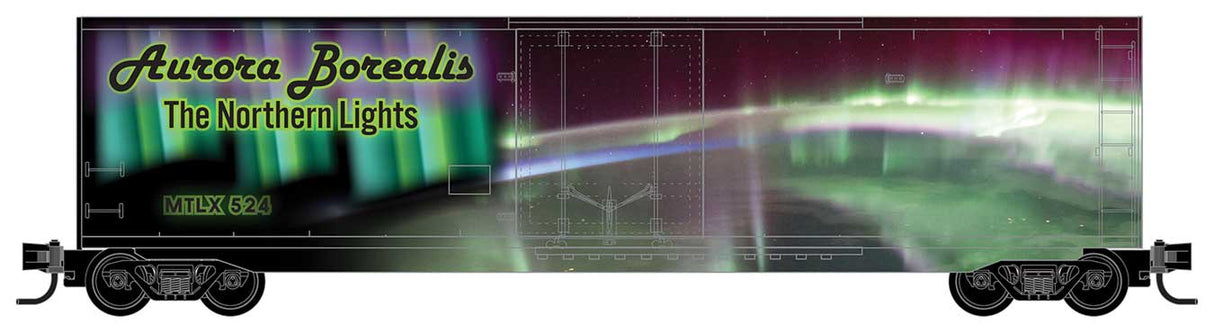 Micro-Trains N 50' Plug-Door Boxcar No Roofwalk - Ready to Run -- Northern Lights 2024 MTLX #524