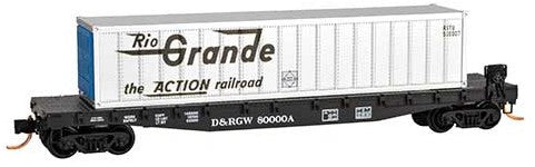 Micro-Trains 50' FLAT FISHBELLY W/CONT D&RGW - 489-4500511