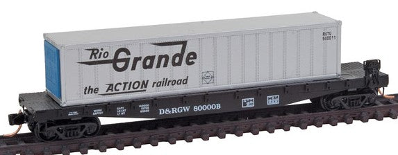 Micro-Trains 50' FLAT FISHBELLY /W CONT D&RG - 489-4500512
