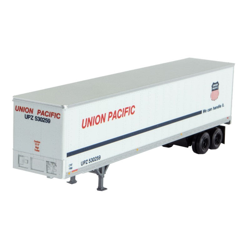 Micro-Trains N-Scale 45' Van Trailer - Assembled -- Union Pacific #530259 (1980s, white, blue, red, We Can Handle It Slogan)