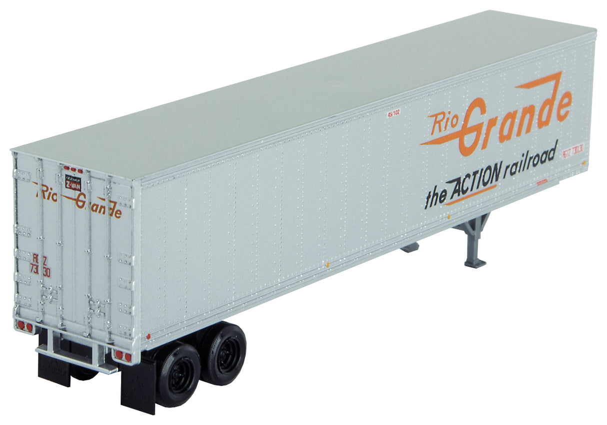45' Van Trailer - Assembled -- Denver & Rio Grande Western #730123 (white, orange, black, Flying Grande)