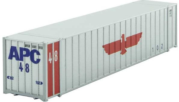 Micro-Trains 48' Rib-Side Container - Assembled -- APC 482013 (white, red, blue, APL Eagle Logo) - 489-46800012