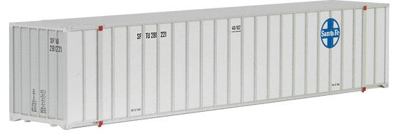 Micro-Trains 48' Rib-Side Container - Assembled -- Santa Fe SFTU #281221 (white, blue, Circle/Cross Logo) - 489-46800081