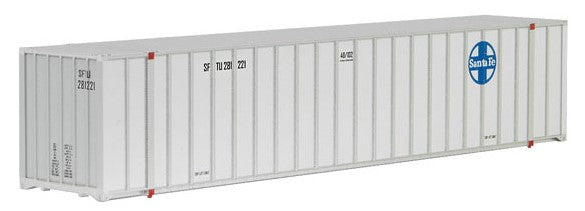 Micro-Trains 48' Rib-Side Container - Assembled -- Santa Fe SFTU #281366 (white, blue, Circle/Cross Logo) - 489-46800082
